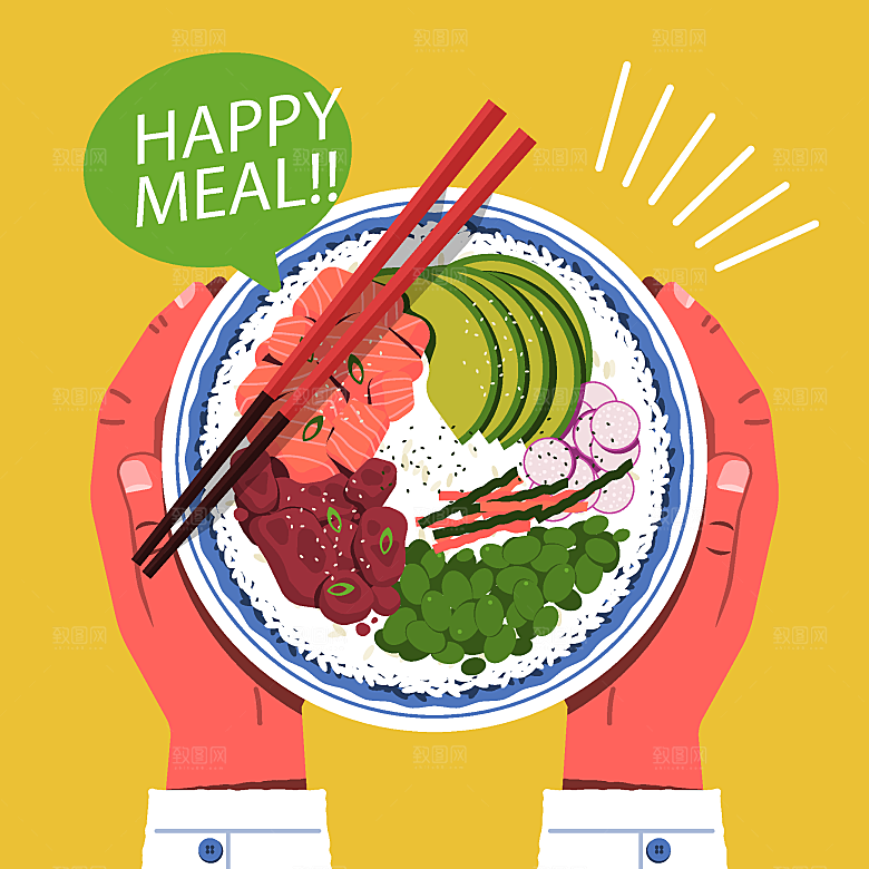 食物料理矢量插图