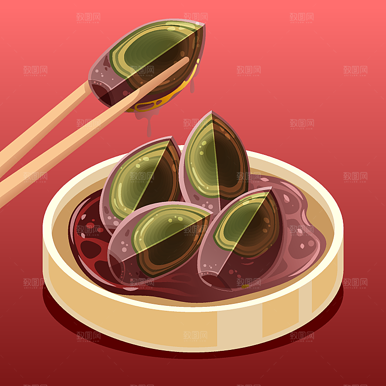 食物料理矢量插图