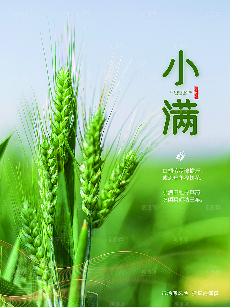 传统节气小满宣传海报