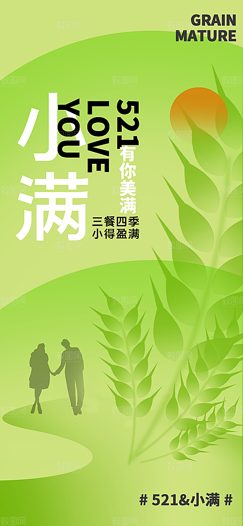 传统节气小满宣传海报