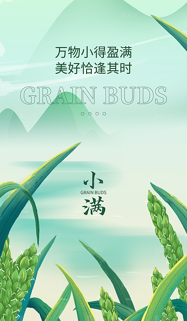 传统节气小满宣传海报
