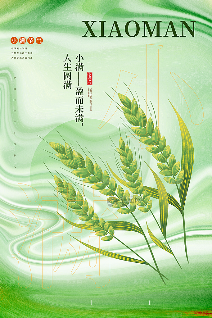 传统节气小满宣传海报