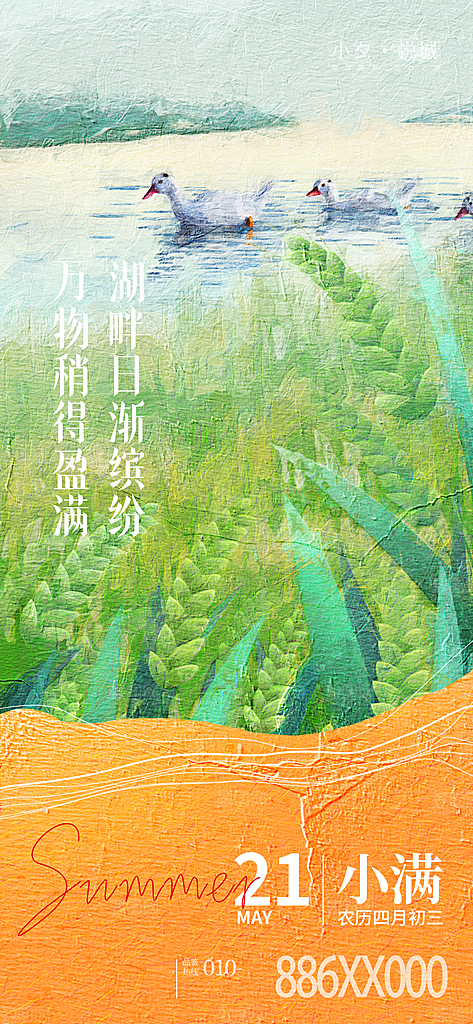 传统节气小满宣传海报