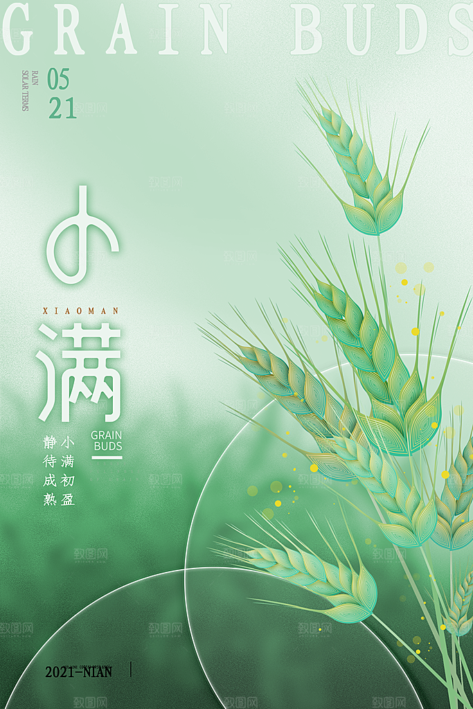 传统节气小满宣传海报
