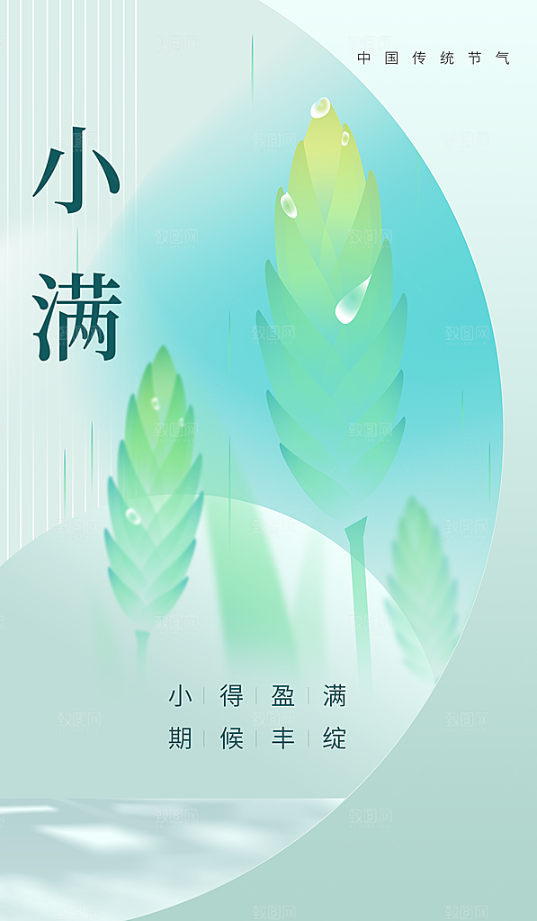 传统节气小满宣传海报