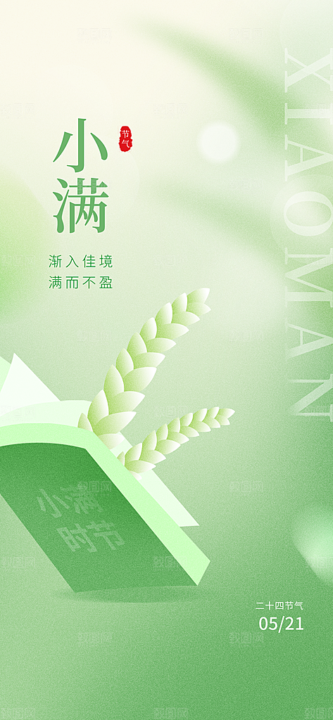 传统节气小满宣传海报