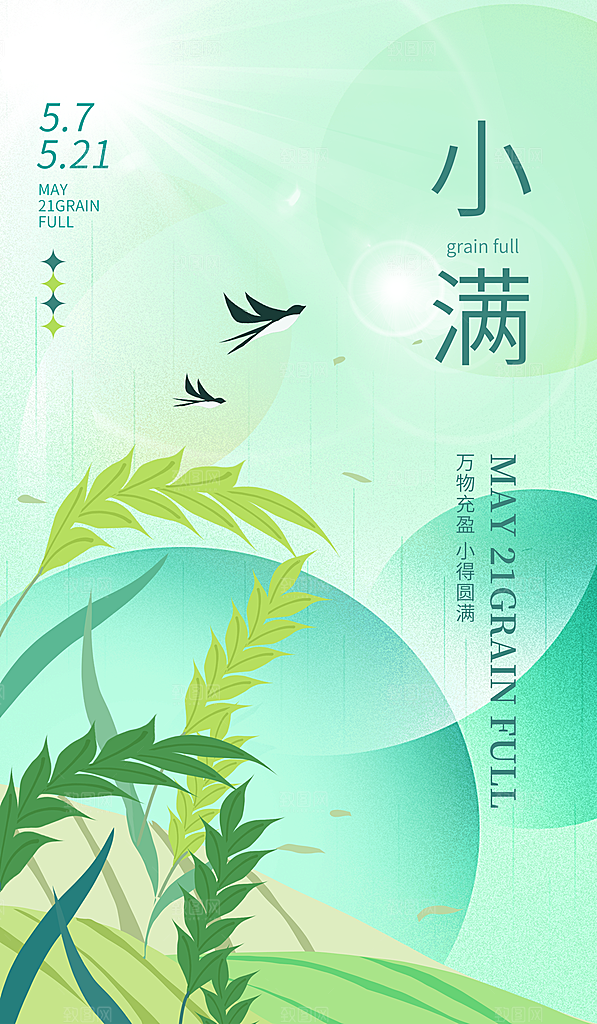 传统节气小满宣传海报