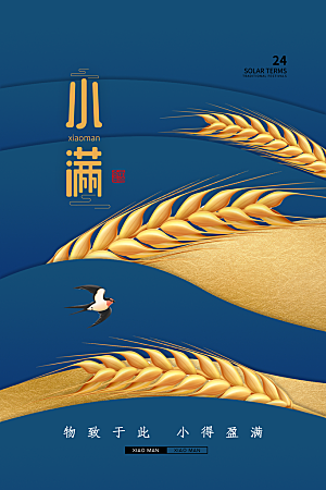 传统节气小满宣传海报