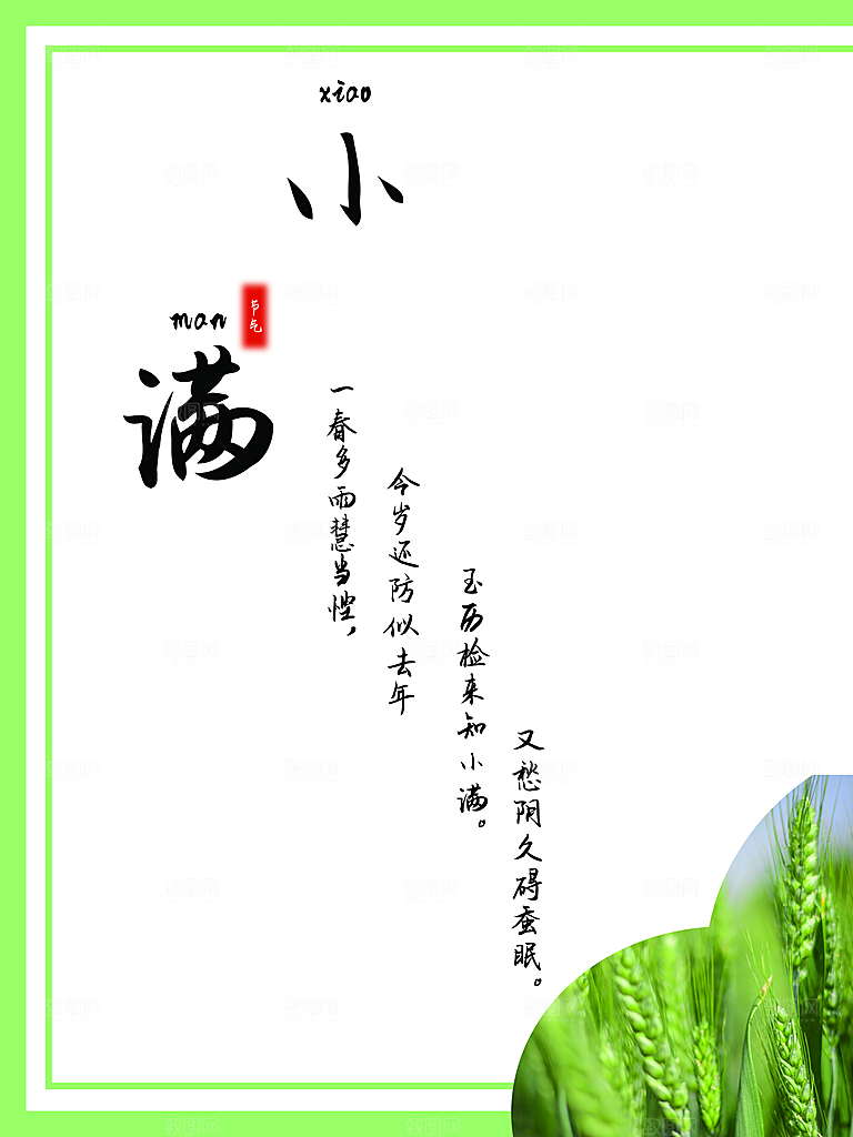 传统节气小满宣传海报