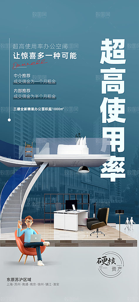 简约大气地产卖点手机海报