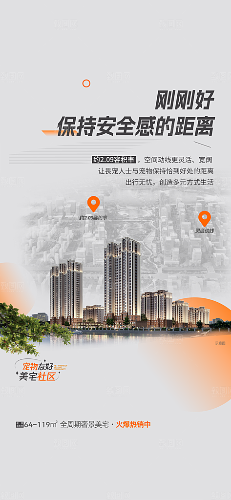 简约大气地产卖点手机海报
