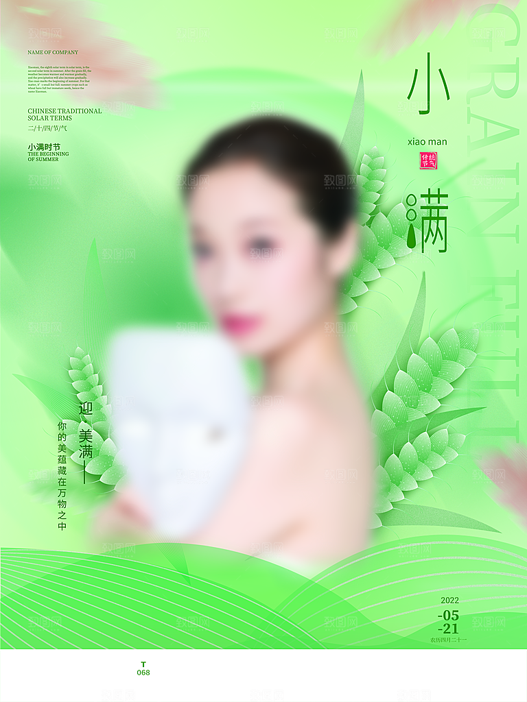 传统节气小满宣传海报