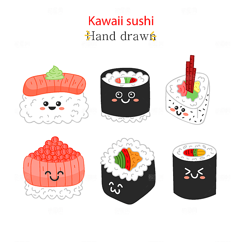 卡通寿司插画素材