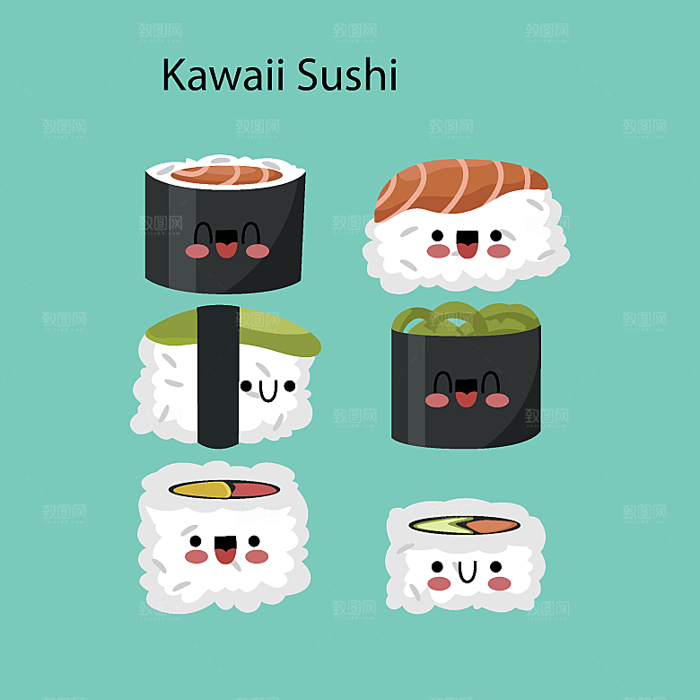 卡通寿司插画素材
