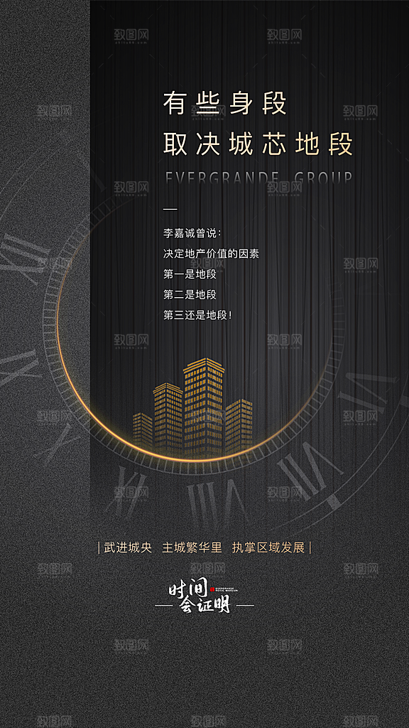 黑金简约大气地产手机海报