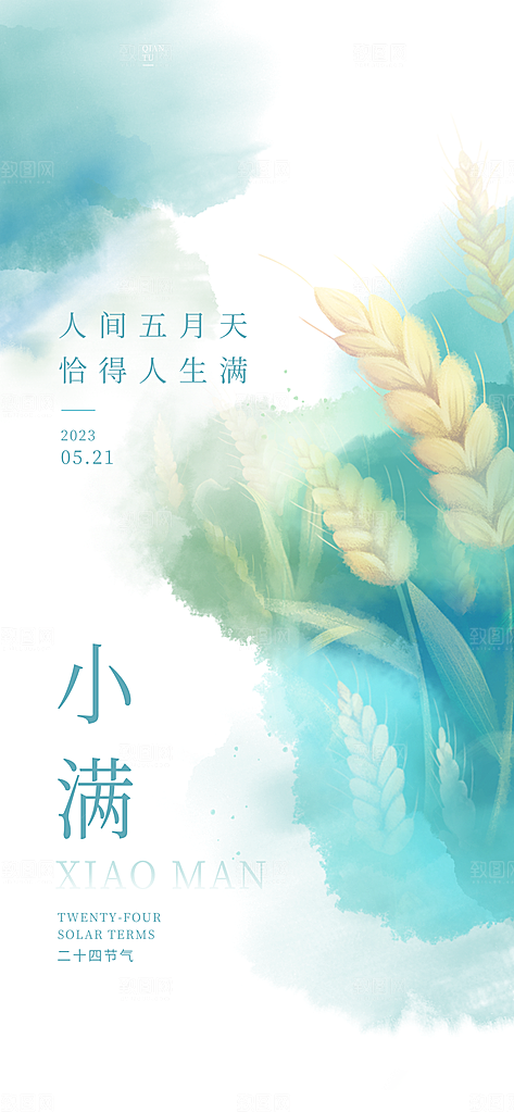 传统节气小满宣传海报