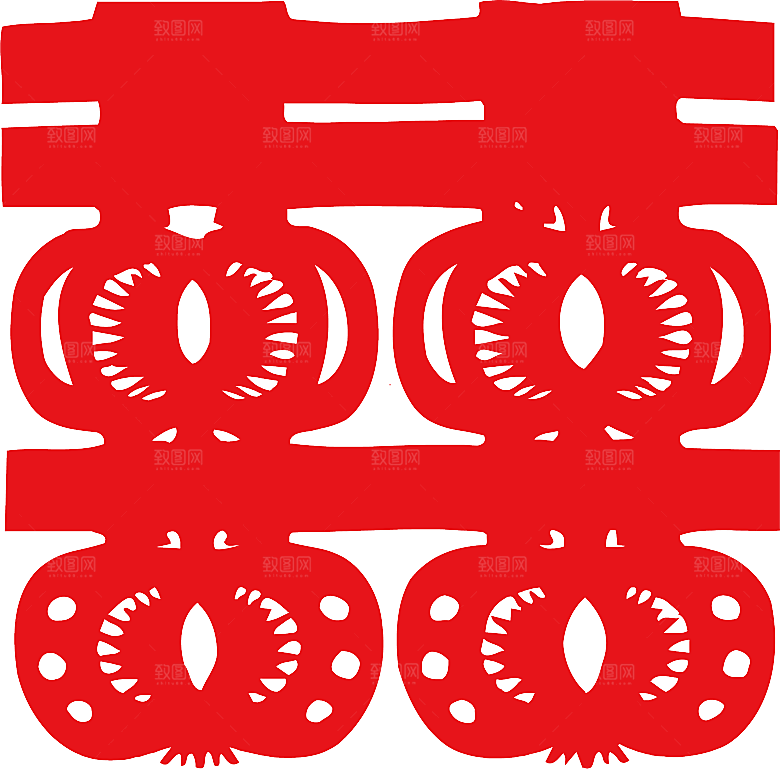 中式喜字剪纸艺术字