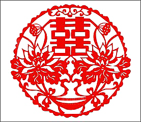 中式喜字剪纸艺术字