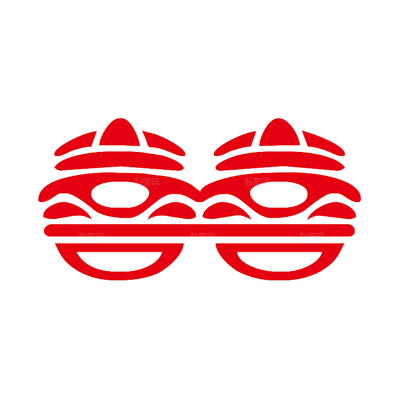 中式喜字剪纸艺术字