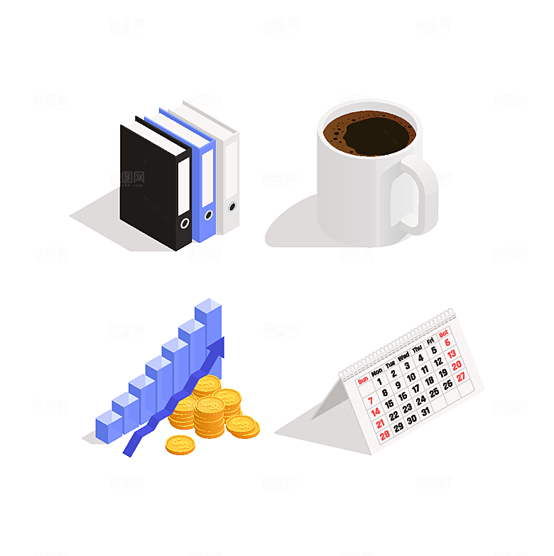 商业办公设备矢量图标