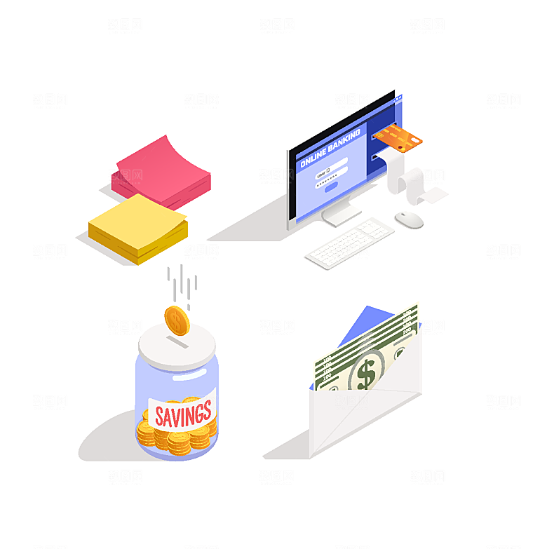 商业办公设备矢量图标