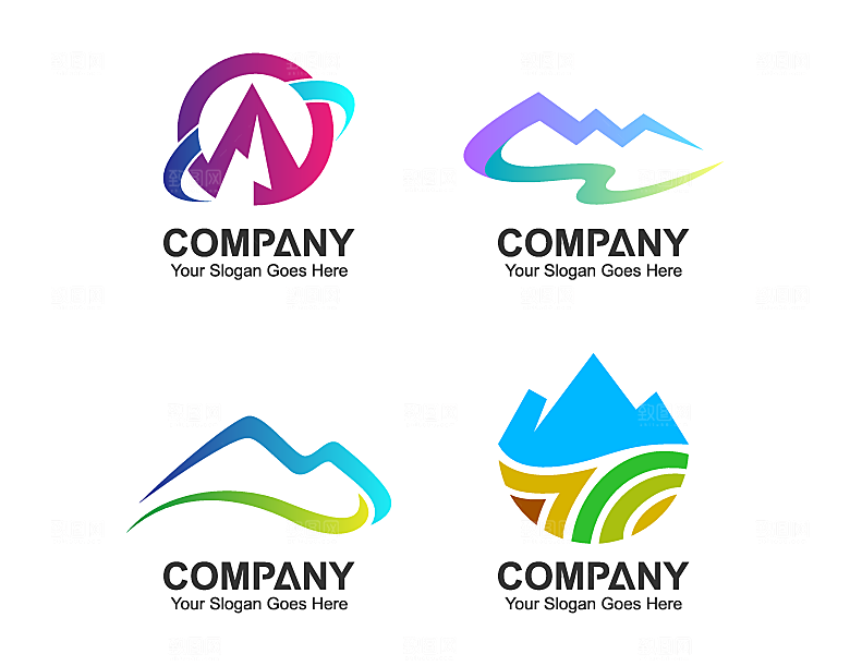 企业LOGO山脉矢量元素