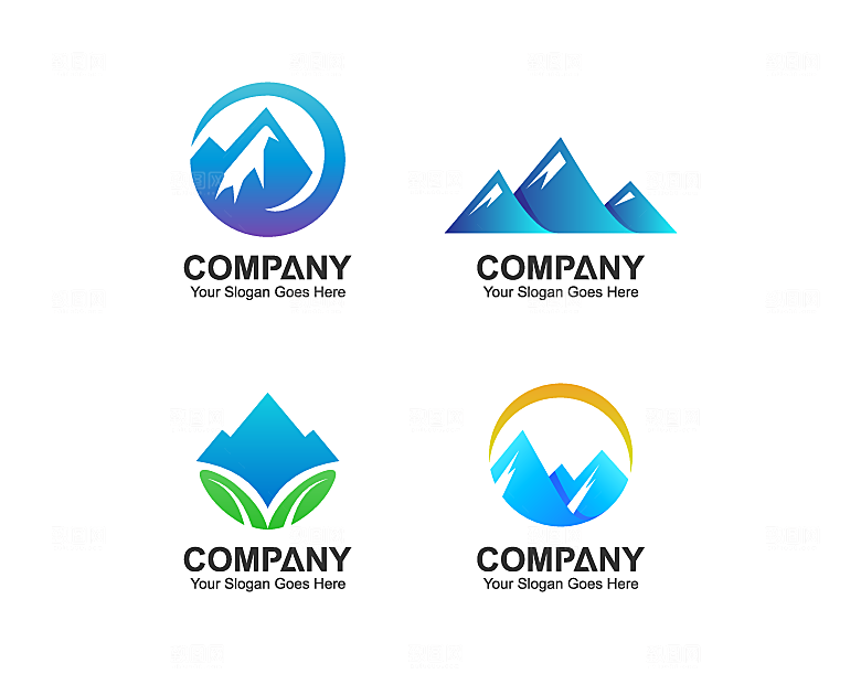 企业LOGO山脉矢量元素