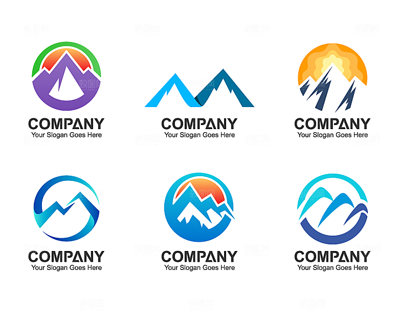 企业LOGO山脉矢量元素