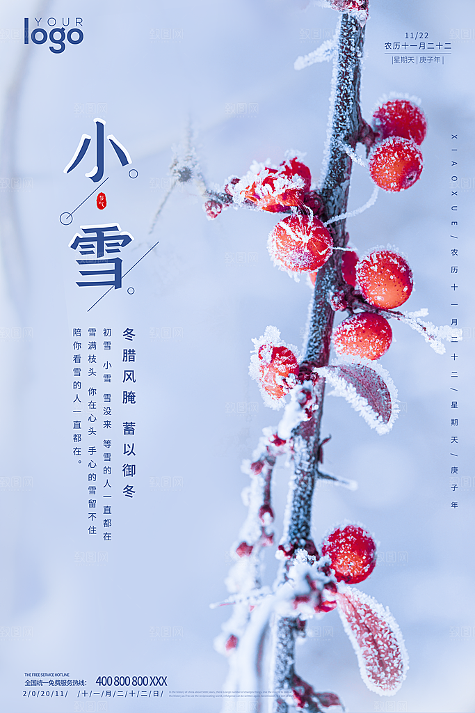 二十四节气小雪海报
