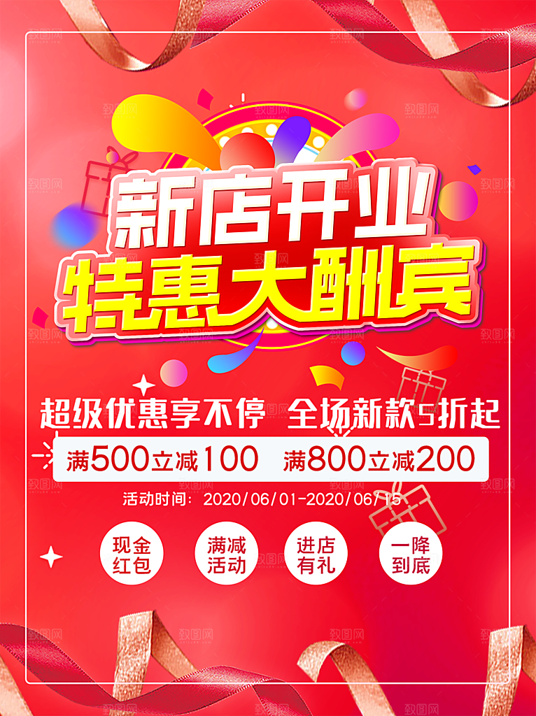 盛大开业简约大气海报