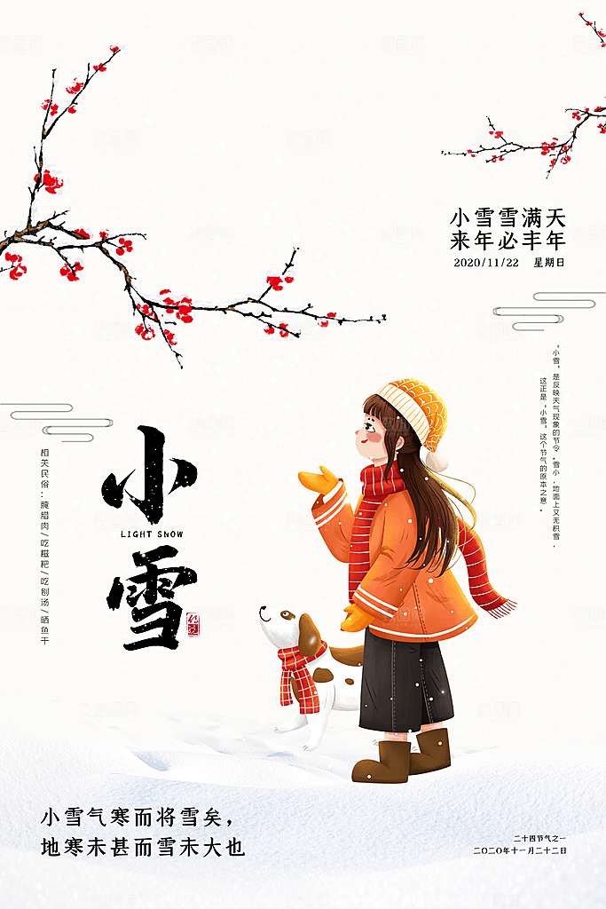 二十四节气小雪海报