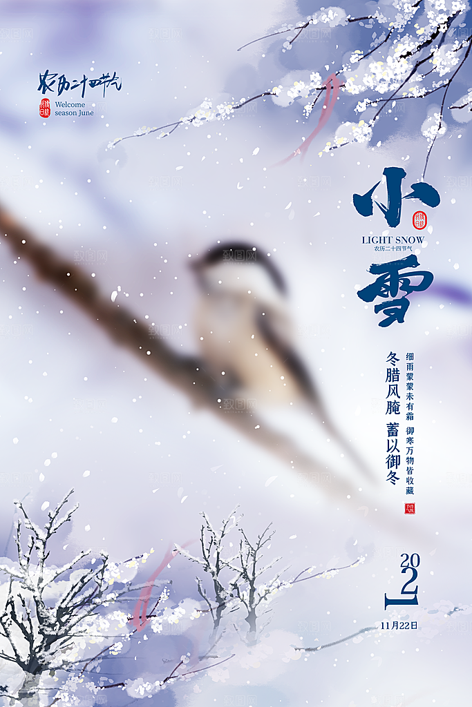 二十四节气小雪海报