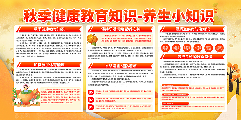 秋季中医养生健康教育宣传栏