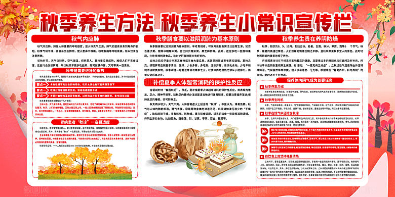 秋季中医养生健康教育宣传栏