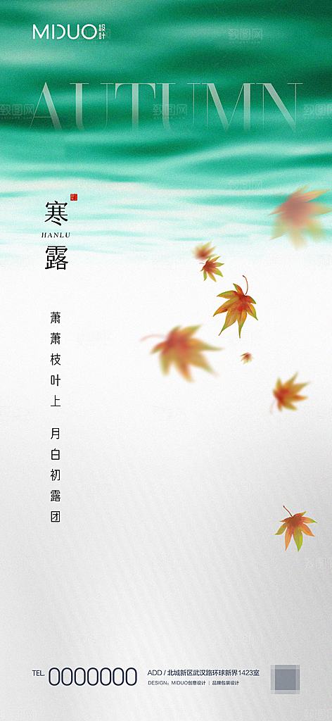寒露节气海报单图