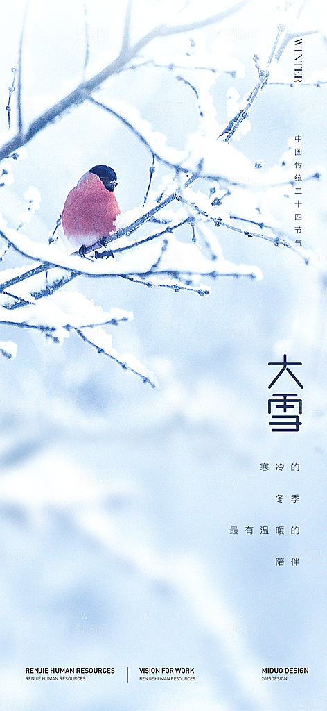 大雪节气海报单图