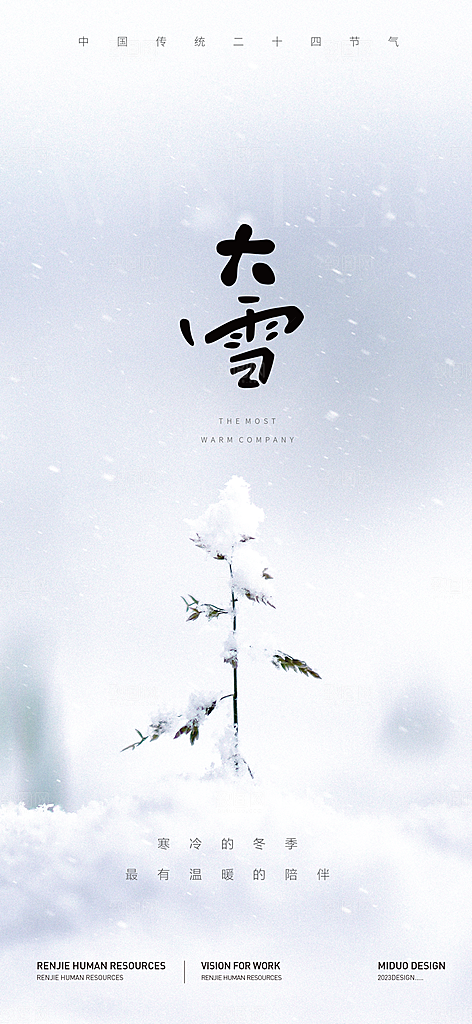 大雪节气海报单图