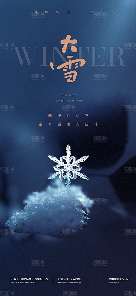大雪节气海报单图