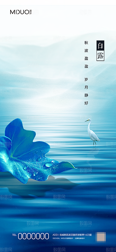 白露节气海报单图