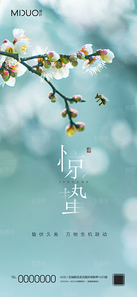 惊蛰节气海报单图