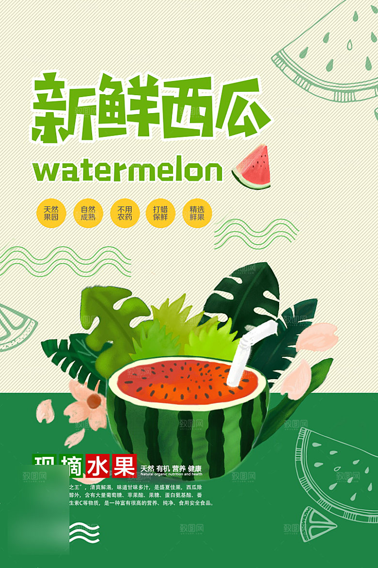美食水果促销海报