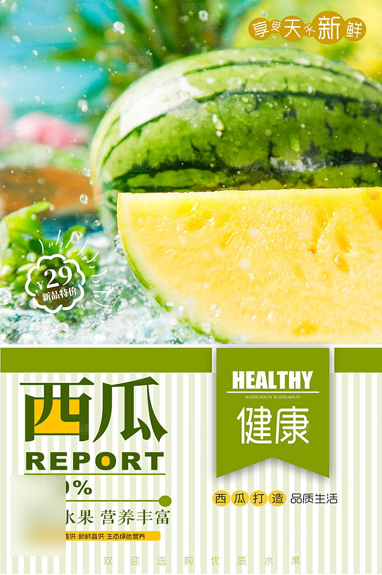 美食水果促销海报