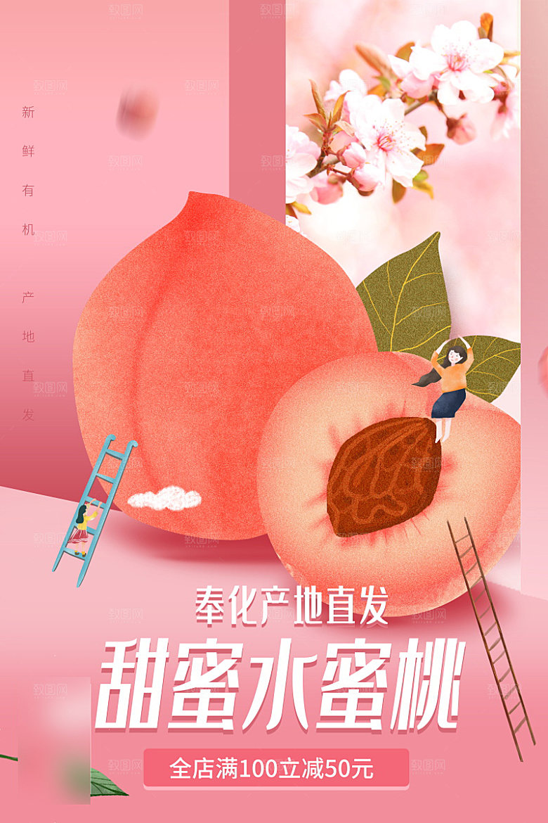 美食水果促销海报