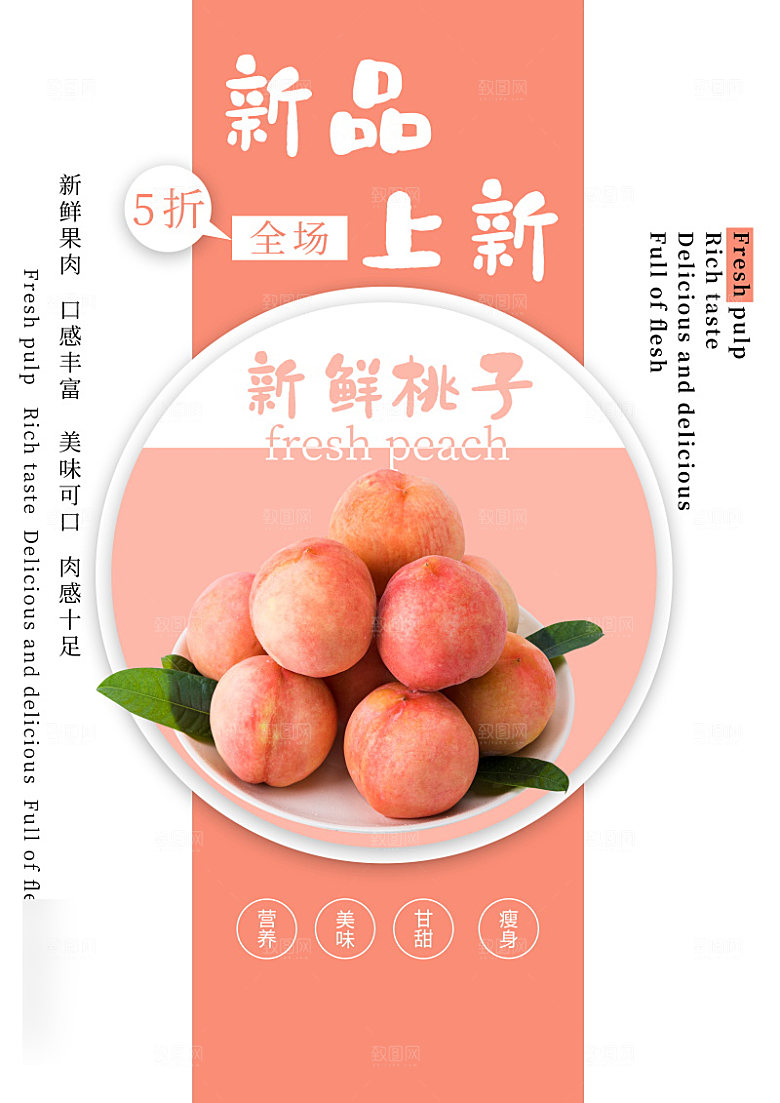 美食水果促销海报