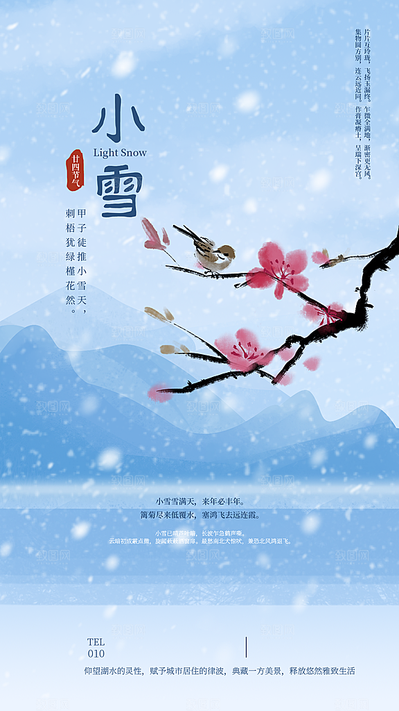 二十四节气小雪海报