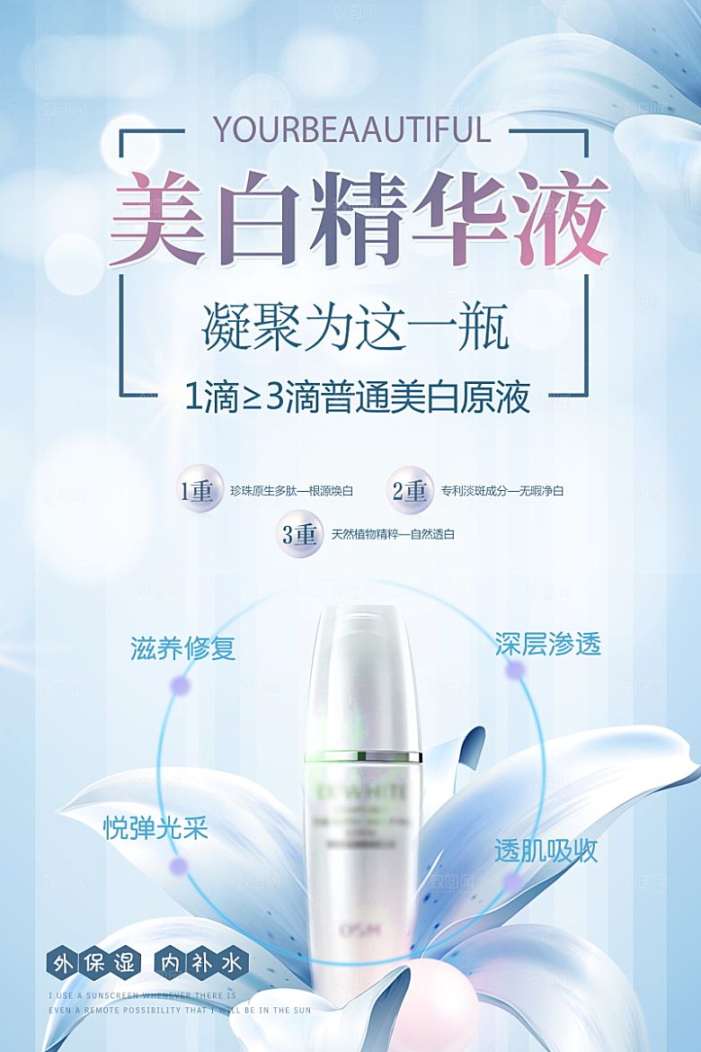 美容护肤品简约海报