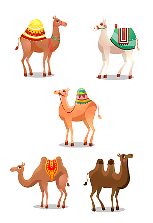 卡通手绘骆驼矢量元素