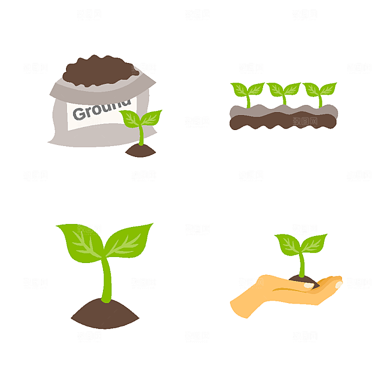 绿色种植园艺矢量图标元素