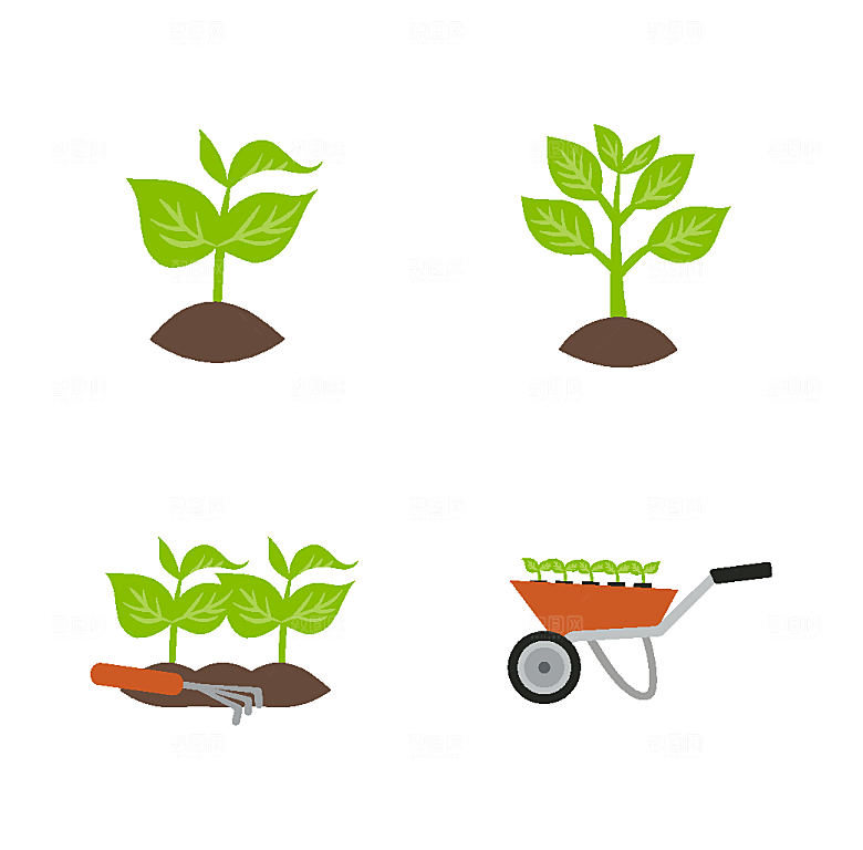 绿色种植园艺矢量图标元素