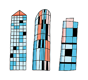 抽象创意高楼大厦矢量元素